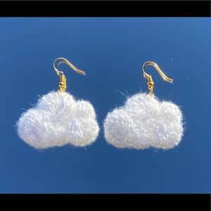 Crocheted cloud earrings